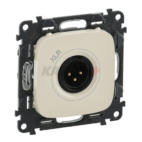 Valena Allure - Аудиорозетка с 3-контактной вилкой XLR, слоновая кость (инд. упаковка)