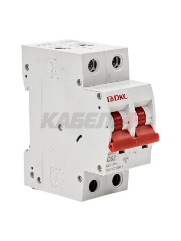 Автоматический выключатель YON max типа MD63S, 4,5кА, 2 полюса, хар-ка C, 63А DKC