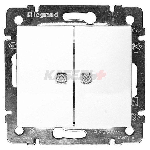 Valena - Переключатель промежуточный с подсветкой, белый