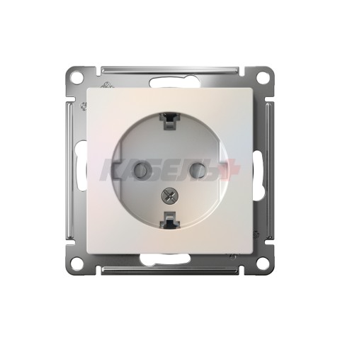 ATLASDESIGN РОЗЕТКА с заземлением со шторками, 16А, механизм, ЖЕМЧУГ