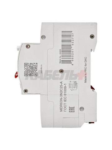 Дифавтомат YON max типа MDR, 3P+N, 30mA, 25A, хар-ка C, 6kA, тип A DKC