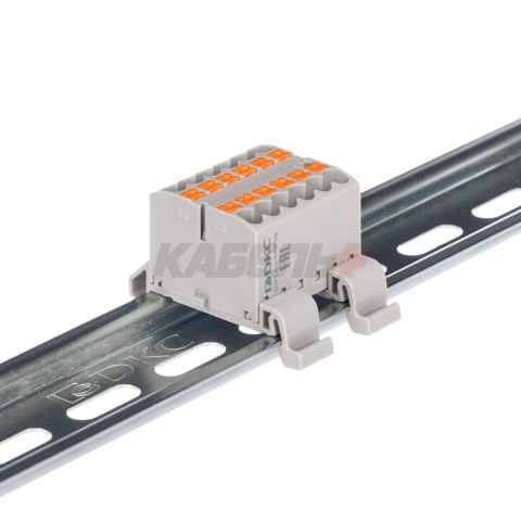 Блок распределительный, зажим push-in, 12 точек подключения 2,5 кв.мм, серый DKC