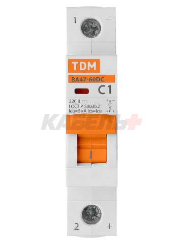 Авт. выкл.ВА47-60DC 1P  1А 6кА х-ка С TDM