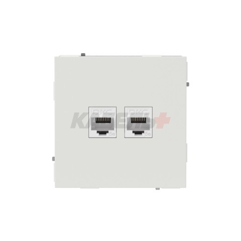 Компьютерная розетка RJ-45 без шторки, кат.5е двойная, KANT, белый песок DKC