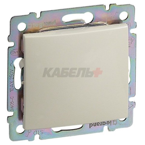 VALENA Выключатель 1-клавишный проходной схема 6 10А безвинтовое крепление слоновая кость