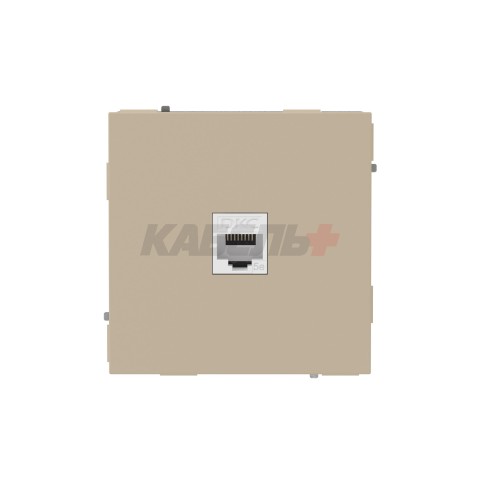 Компьютерная розетка RJ-45 без шторки, кат.5е одинарная, KANT, ванильный марципан DKC