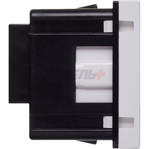 Розетка с заземляющим контактом без защитной шторки и винтовым зажимом (2 модуля) белая