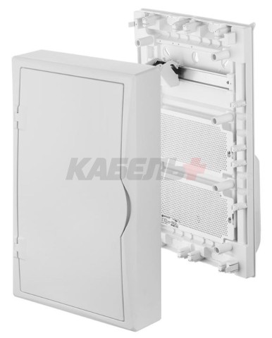Щит навесной ECO BOX мультимед, TS35+2x МП перф.118x270mm, белая пласт. дверь, белый RAL9003, 560x354x107mm, IP40
