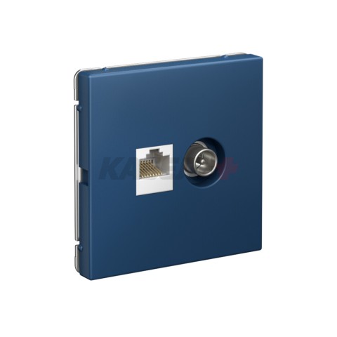 ARTGALLERY РОЗЕТКА двойная ТВ + компьютерная RJ45, кат. 5Е, АКВАМАРИН