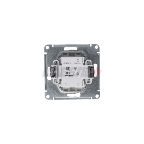 ATLASDESIGN 1-клавишный ПЕРЕКЛЮЧАТЕЛЬ, сх.6, 10АХ, механизм, АЛЮМИНИЙ