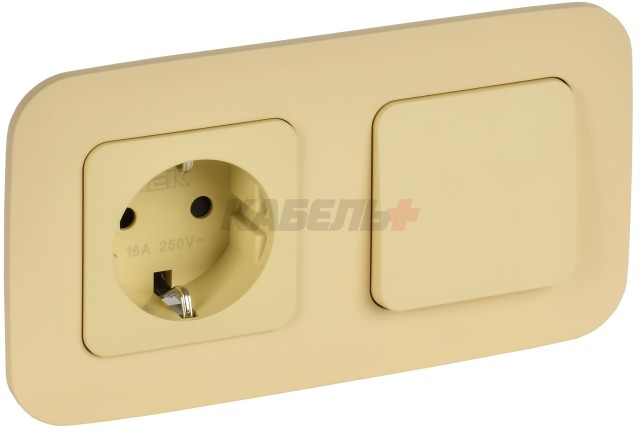 FLITE Выключатель 1-клавишный 10А ВС11-1-0-ФлН навахо IEK