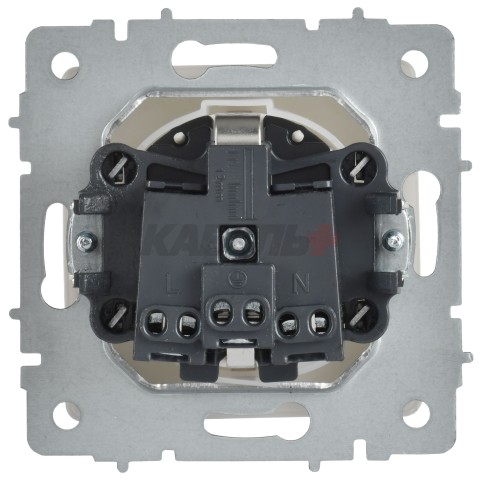 BRITE Розетка 1-местная с заземлением с защитными шторками и крышкой 16А IP44 РСбш10-3-44-БрАБ арктический белый IEK