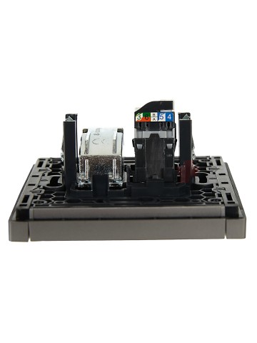 FORTE&PIANO Розетка двойная TV+RJ45 кат.5E FP536 сталь IEK