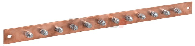 ITK Шина заземления 483х25x3мм медь ШМТ М1 12 точек подключения М6