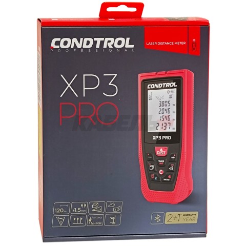Дальномер лазерный XP3 Pro (Красный / 120 м/ +- 1.5 мм / 3хAAA Smatr Measure / Чехол), CONDTROL