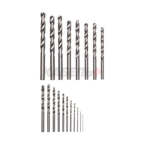Набор сверл по металлу, 1-10мм (через 0,5мм), HSS, цилиндрический хвостовик, металлический кейс, 19