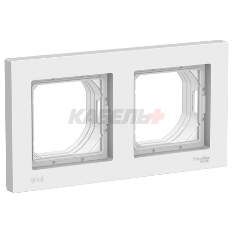 ATLASDESIGN AQUA 2-постовая РАМКА, IP44, БЕЛЫЙ