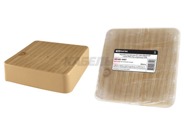 Коробка распаячная КР 100х100х29 ОП сосна IP40, инд. штрихкод TDM