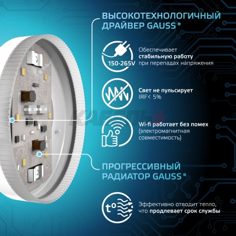 Лампа Gauss GX53 8W 690lm 4100K LED 1/10/100