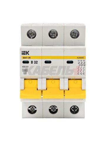 KARAT Автоматический выключатель ВА47-29 3P B 32А 4,5кА IEK