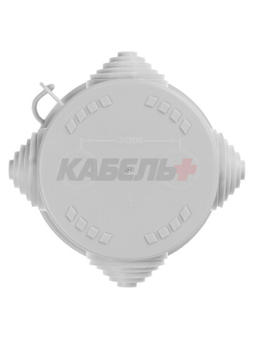 Распаячная коробка ОП D65х40мм, крышка, IP54, 4вх. инд. штрихкод TDM
