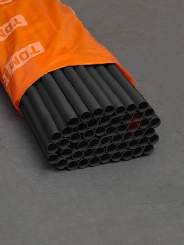 Труба гладкая жесткая ПВХ d 16 (2 м) индивид. штрихкод, чёрный TDM