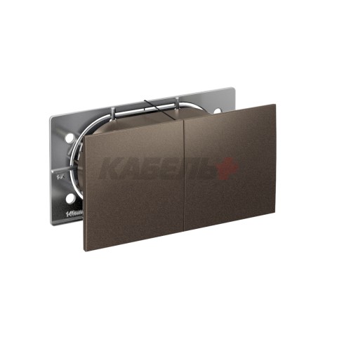 ATLASDESIGN РОЗЕТКА двойная с заземлением со шторками со сдвижными крышками, 16А, в сборе, МОККО