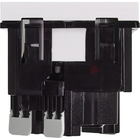 Розетка 45град с заземляющим контактом без защитной шторки и безвинтовым зажимом (2 модуля) белая