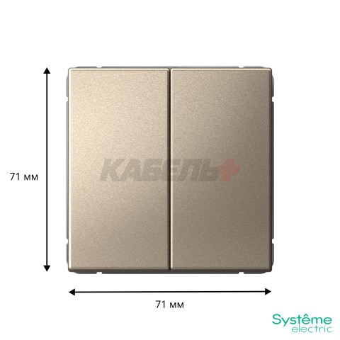 ARTGALLERY 2-клавишный ВЫКЛЮЧАТЕЛЬ, 10АХ, механизм, быстрозажим. клем., ШАМПАНЬ