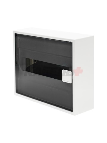 N12-ALFA, Щит навесной, 1 ряд, 12+2 мод., прозрач. дверца, IP40