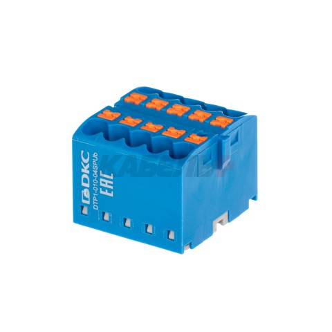 Блок распределительный, зажим push-in, 10 точек подключения 2,5 кв.мм, синий DKC