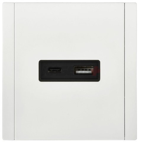 FORTE&PIANO Розетка USB A+C 3,1А FP250M металл белый IEK