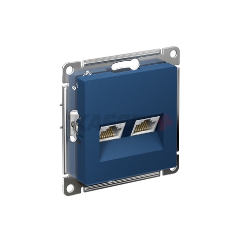 ATLASDESIGN РОЗЕТКА двойная компьютерная RJ45+RJ45 кат. 5e, механизм, АКВАМАРИН