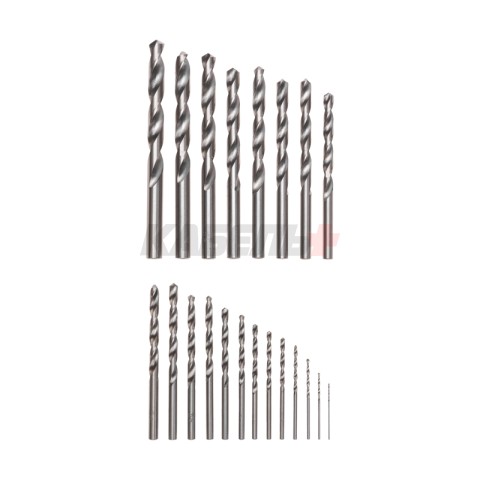 Набор сверл по металлу, 1-10мм (через 0,5мм, 3,2мм, 4,8мм), HSS, цилиндрический хвостовик, металличе