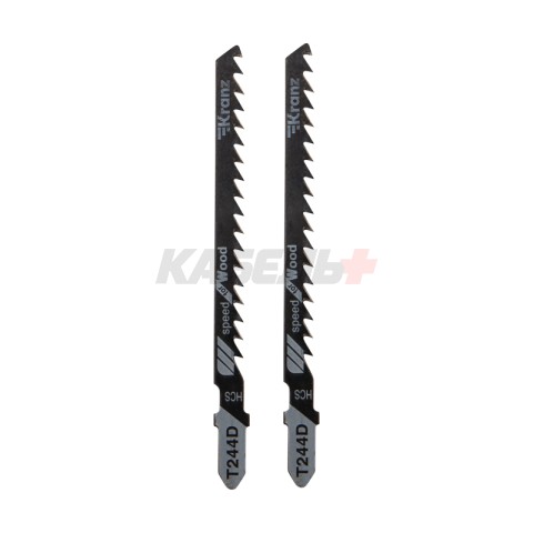 Пилка для электролобзика по дереву T244D 100 мм 6 зубьев на дюйм 8-60 мм фигурный рез (2 шт./уп.) Kr