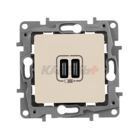 Etika - Зарядное устройство с двумя USB-разъемами Type C, 3000mA (белый)