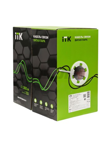 ITK Витая пара F/UTP кат.5E 4х2х0,52 solid PVC серый (305м) РФ/Т