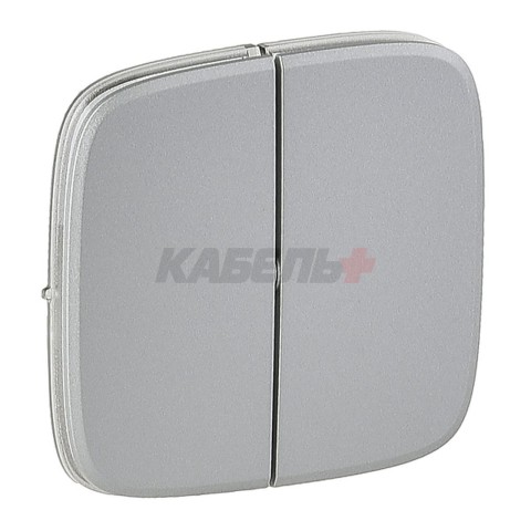 Valena Allure - Лицевая панель для двухклавишного выключателя, алюминий