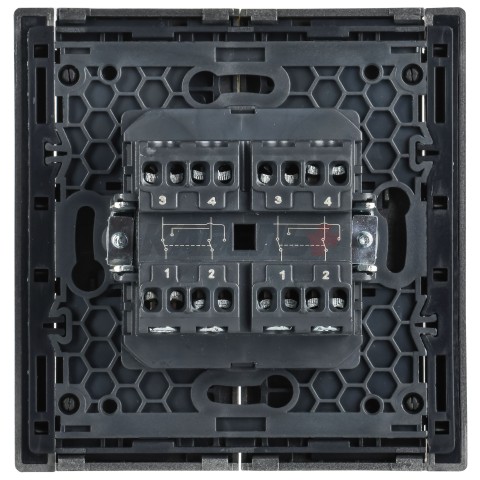 FORTE&PIANO Выключатель 2-клавишный перекрестный 10А FP509 сталь IEK