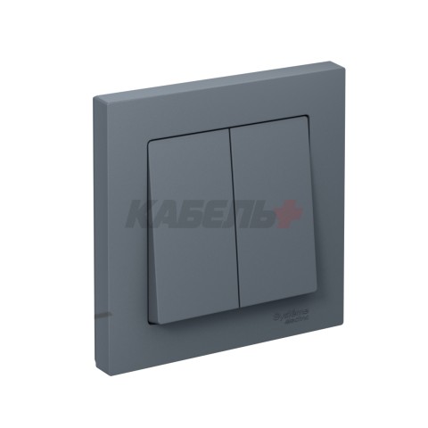 ATLASDESIGN 2-клавишный ВЫКЛЮЧАТЕЛЬ, сх.5, 10АХ, в сборе, быстрозажим. клем., ГРИФЕЛЬ