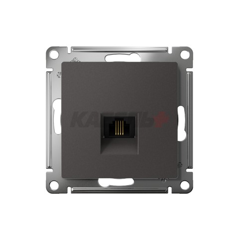 ATLASDESIGN РОЗЕТКА телефонная RJ11, механизм, БАЗАЛЬТ