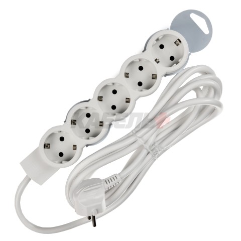 STANDARD Удлинитель У05 5 мест 2P+PE 3м 3х1,5мм2 16А белый IEK