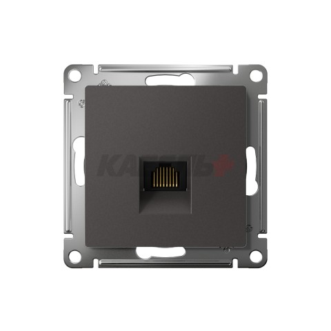 ATLASDESIGN РОЗЕТКА компьютерная RJ45 кат. 6A, механизм, БАЗАЛЬТ