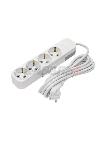 EL-BI,Myra,удлинитель 4гн5м с/з с выкл. белый,527-010205-422