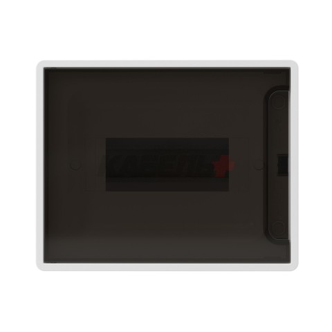 Щиток 8 мод настенный FRAME, белый, с тонированной дверцей, с 2 шинами PEN на 6 и 8 отв.