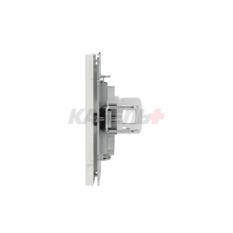 Компьютерная розетка RJ-45 без шторки, кат.6А одинарная,KANT, белый песок DKC