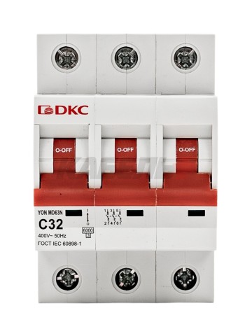 Автоматический выключатель YON max типа MD63N, 6кА, 3 полюса, хар-ка C, 32А DKC