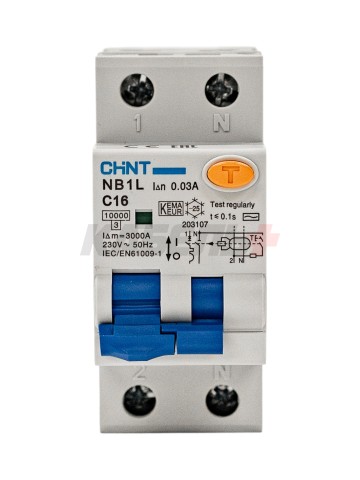 Дифавтомат NB1L 1P+N С16 30mA тип AС 10kA (36mm) (R)