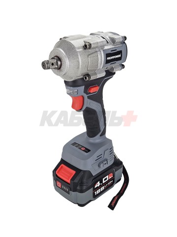 Аккумуляторный гайковерт бесщеточный ударный E0185 ProfiPower T-500N (Li-ion-1шт, 4.0Ач, 500Нм, ударная головка 17/19/21мм, З/У, в кейсе)