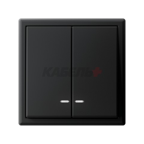 ARTGALLERY 2-клавишный ВЫКЛЮЧАТЕЛЬ с подсветкой, сх.5а, 10АХ, механизм, быстрозажим. клем., КАРБОН